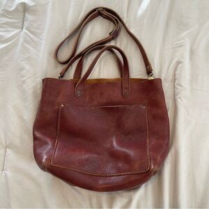 Portland Leather Tote Shoulder/Crossbody Bag Cognac